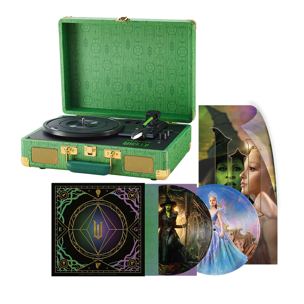 Wicked Elphaba Cruiser Record Player In Emerald Green + Wicked: For Good – The Soundtrack Picture Disc Vinyl