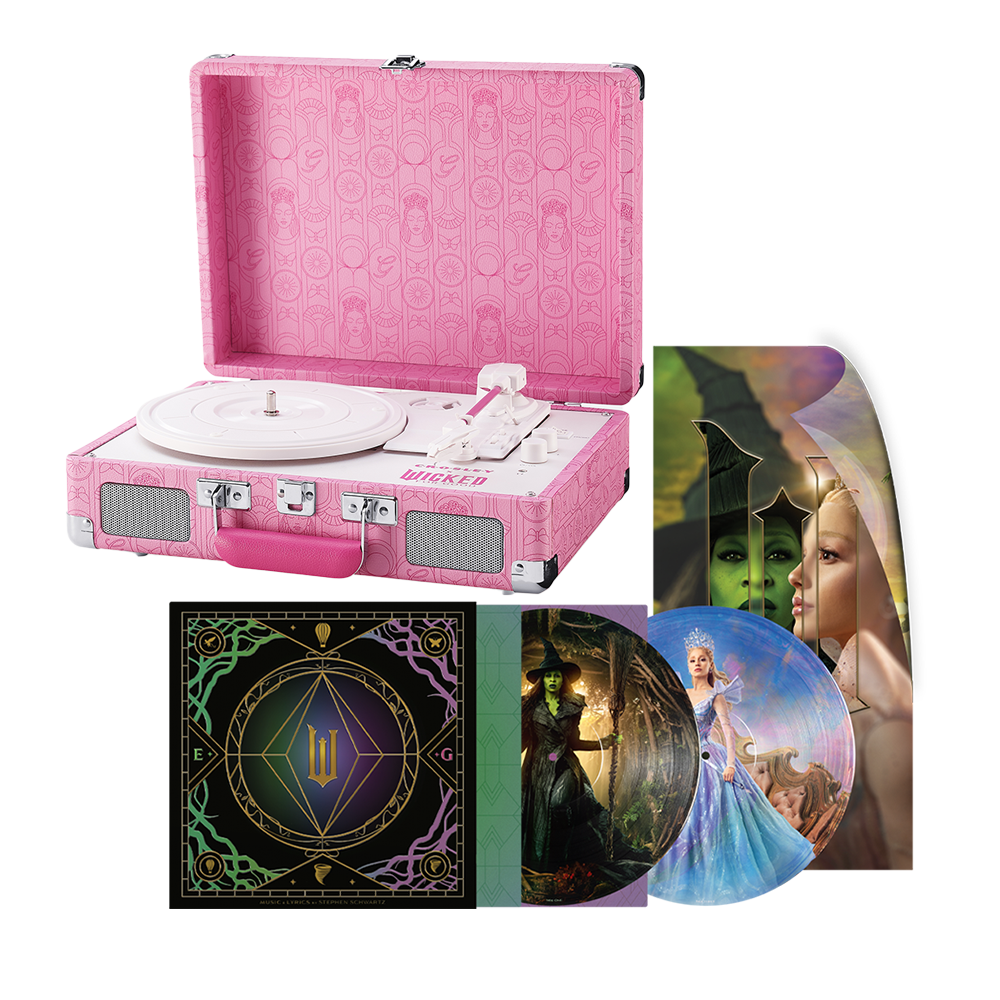 Wicked Glinda Cruiser Record Player In Pink + Wicked: For Good – The Soundtrack Picture Disc Vinyl