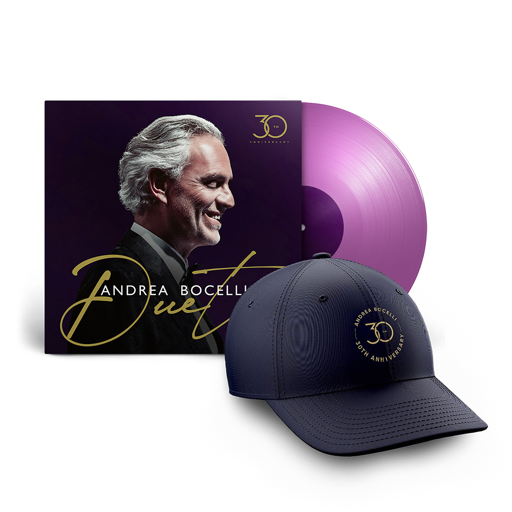 Andrea Bocelli: Duets - 30th Anniversary Purple LP + Baseball Cap