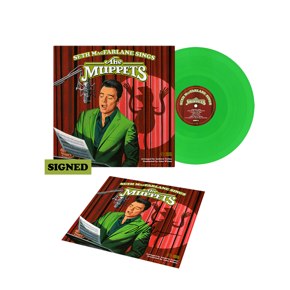 Seth MacFarlane: Seth MacFarlane Sings The Muppets Green LP + Signed Art Card