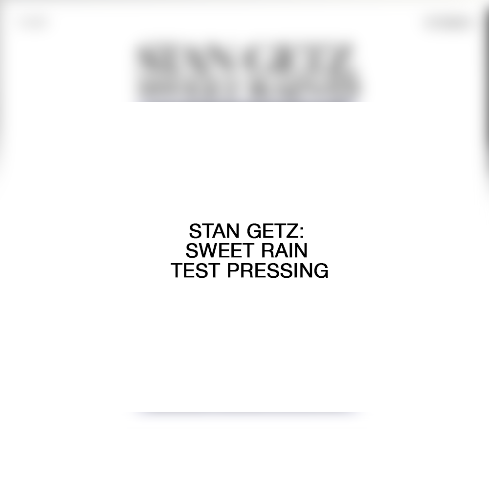 Stan Getz: Sweet Rain Test Pressing