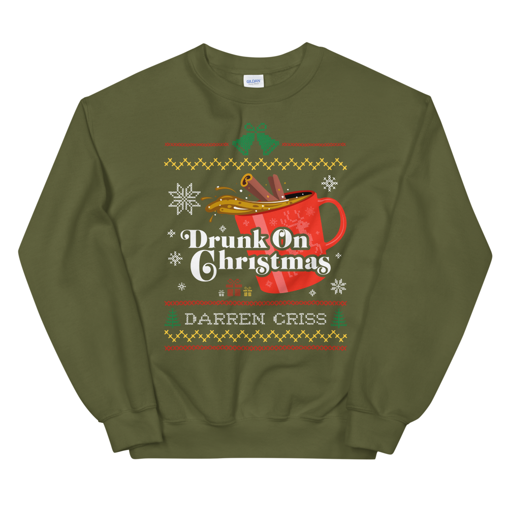 Darren Criss: Drunk On Christmas Crewneck Green