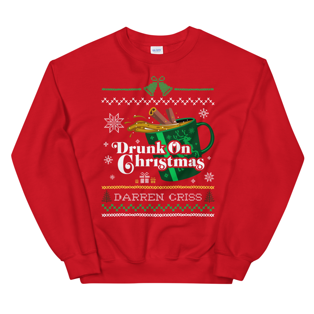 Darren Criss: Drunk On Christmas Crewneck Red