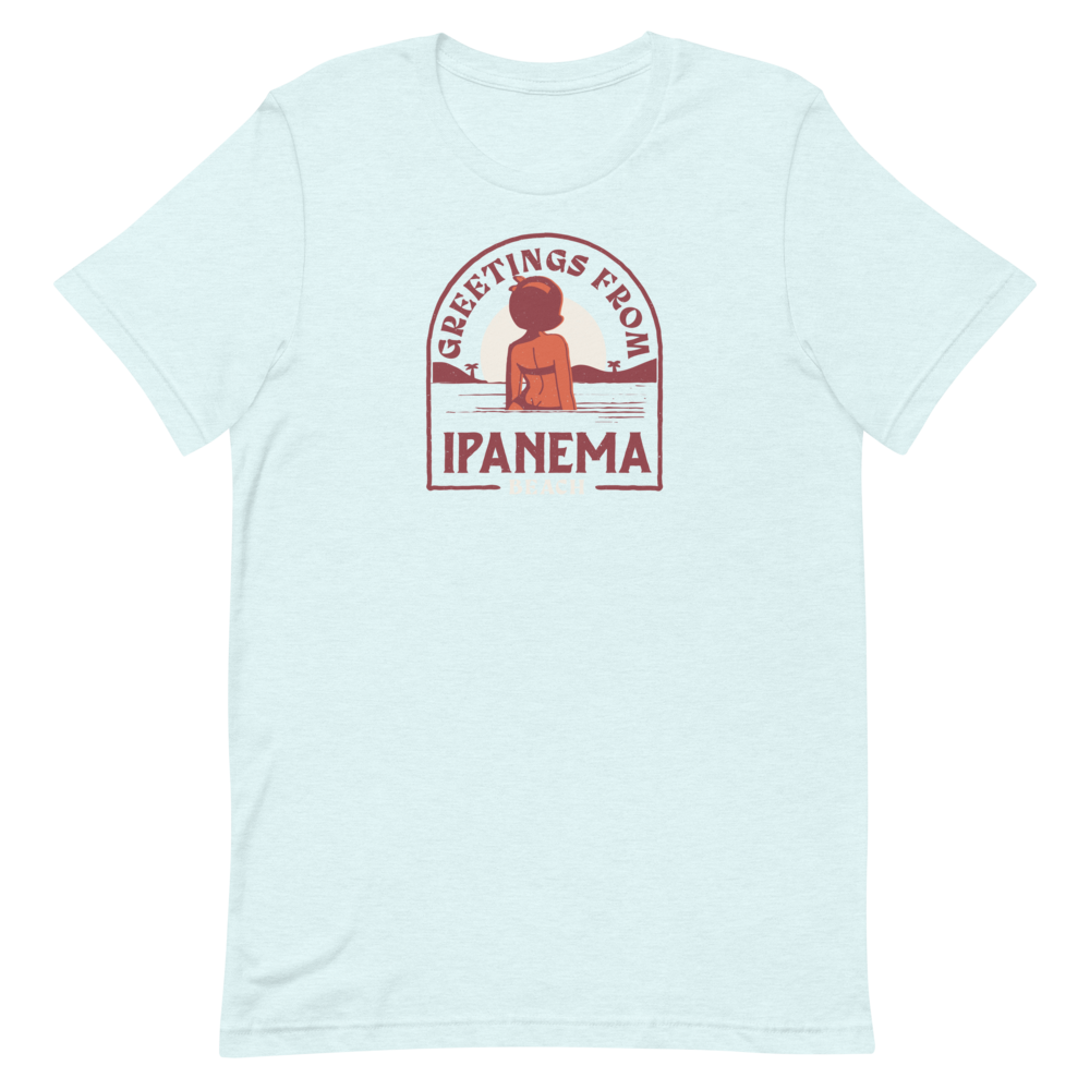 Greetings From Ipanema T-Shirt (Heather Blue Ice) front