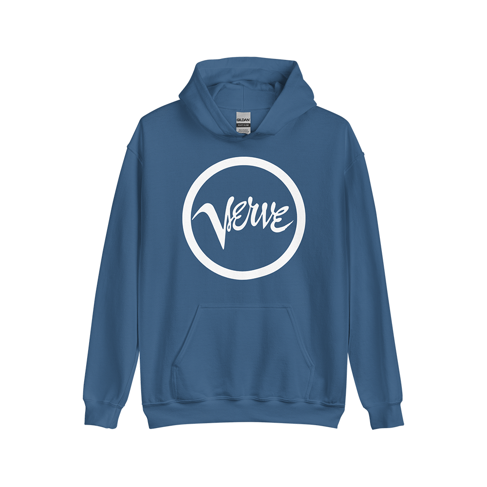 Classic Hoodie (White Logo) Blue